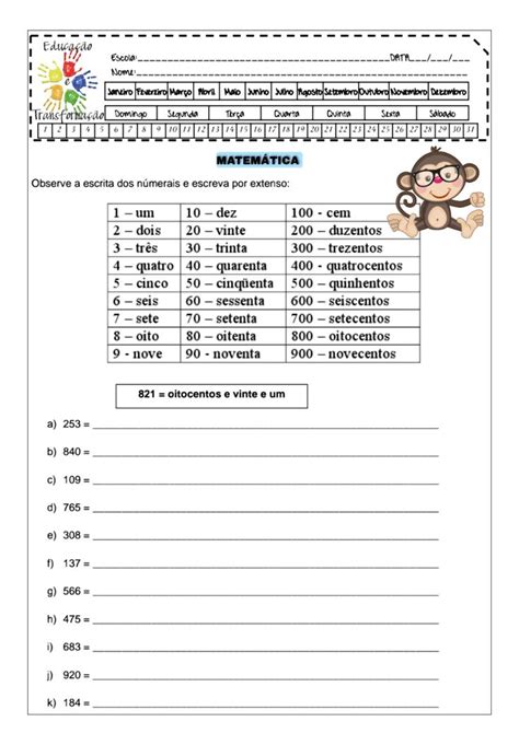 Blog Educação E Transformação Números Por Extenso Words Word Search