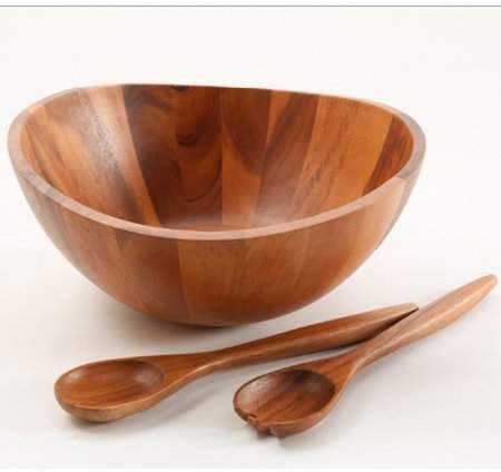 Eco Friendly Acacia Wood Salad Bowl Set