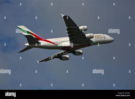 Airbus A380 Aircraft after takeoff Stock Photo - Alamy