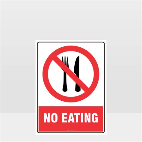 Prohibition No Eating Sign - Prohibition Sign - Hazard Signs