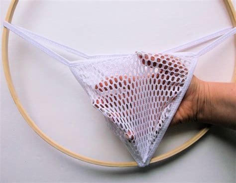 Men S G String Thong Sheer Naked Big Hole FISH NET White Etsy