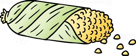 Gradient Cartoon Doodle Of Fresh Corn On The Cob 36353853 Png