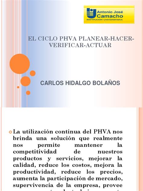 El Ciclo Phva Planear Hacer Verificar Actuar Calidad Comercial Planificación