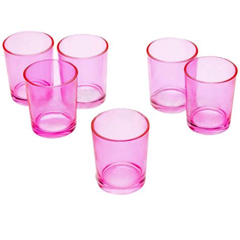 Light In The Dark Pink Glass Round Votive Candle Holders Set Of 12 Litd Vcg 12 Rnd Pink The