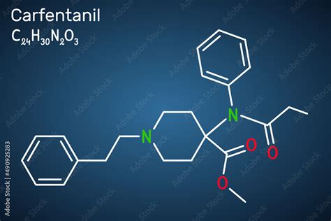 Vecteur Stock Carfentanil Carfentanyl Molecule It Is Derivative Of