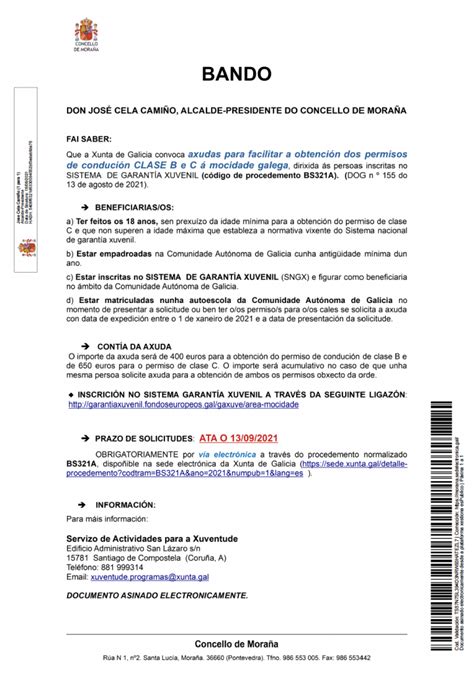 Bando Axudas Para Facilitar A Obtenci N Dos Permisos De Conduci N