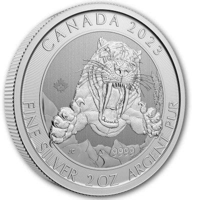 Canada Dollars Ice Age Series Smilodon S Belzahnkatze