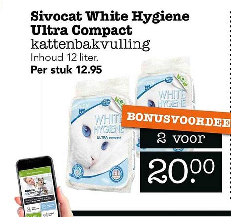 Sivocat White Hygiene Ultra Compact Kattenbakvulling Aanbieding bij ...
