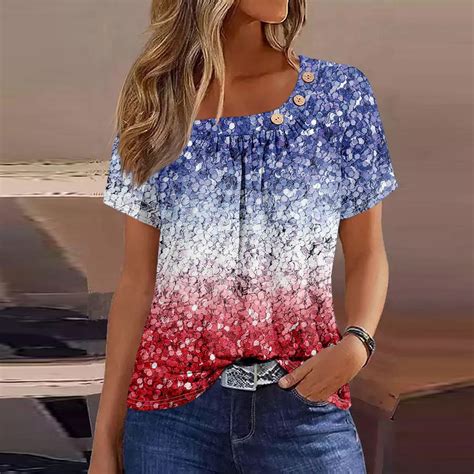 Seniver 4Th Of July Tops Summer Tops For Women Independence Day Print