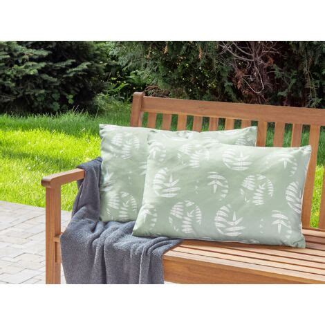 Coussins D Coratifs De Jardin Tissu Vert Motif De Feuilles X