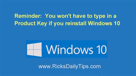reinstall-windows-10-without-entering-product-key - Rick's Daily Tips