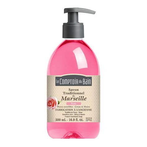 Le Comptoir Du Bain Savon Traditionnel De Marseille Rose 500 Ml