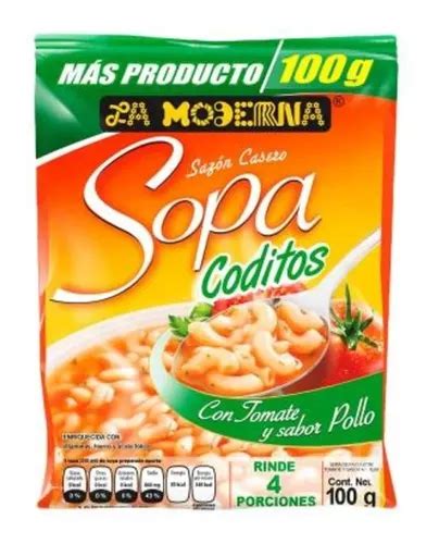 Sopa De Coditos La Moderna Con Tomate Y Sabor Pollo Gr