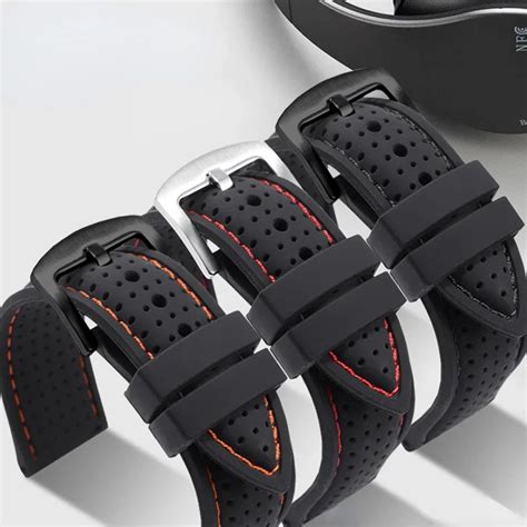 Soft Silicone Watch Strap Para Omega Mido Tissot Seiko Citizen Casio