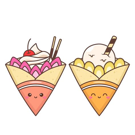 Cute Crepes With Various Topping Vector Art At Vecteezy