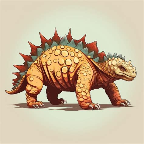 Premium Ai Image Illustration Of A Dinosaur With Spikes And Spikes On Its Back Generative Ai