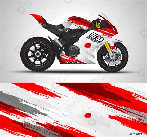 Racing Motorcycle Wrap Decal And Vinyl Sticker Design Vector Illustration Stock Vector 2017063