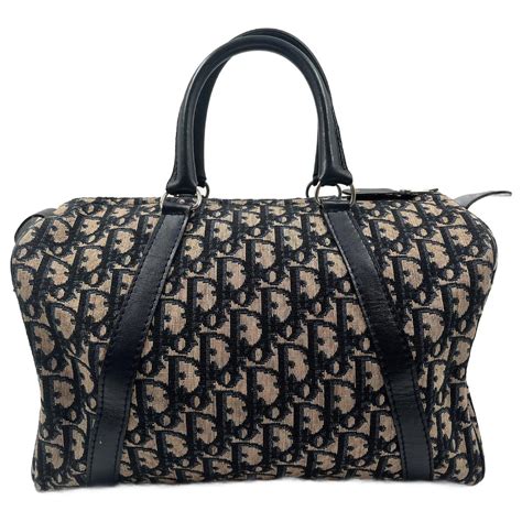 Sac Bowling Dior En Toile Bleue Ref Joli Closet