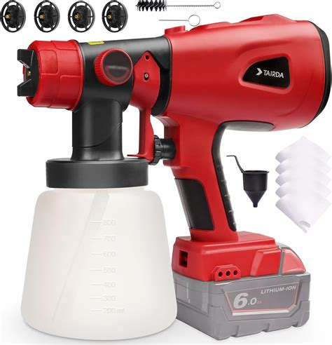 Tairda Cordless Paint Sprayer For Milwaukee M V Battery Handheld