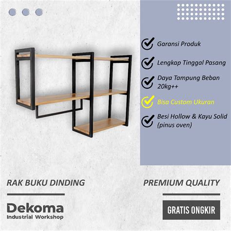 Jual Rak Ambalan Dinding Minimalis Bahan Besi Dan Kayu Tempat Pajangan