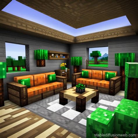 Minecraft Living Room Design Stable Diffusion Online