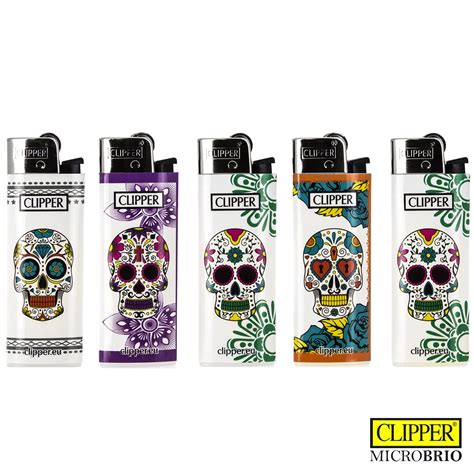 Briquet Clipper Brio Micro Mexican Skull X