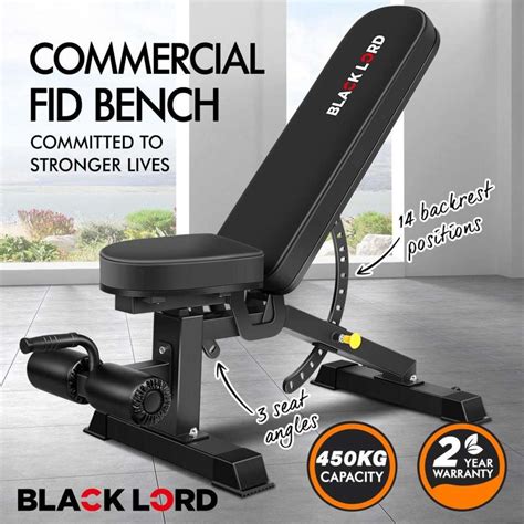 Black Lord Commercial Weight Bench Fid Bench Flat Incline Decline Press