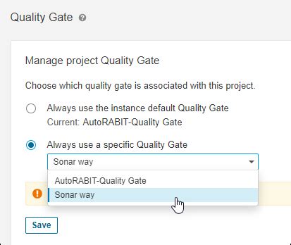 Assigning Quality Gate to specific Projects - AutoRABIT Knowledge Base