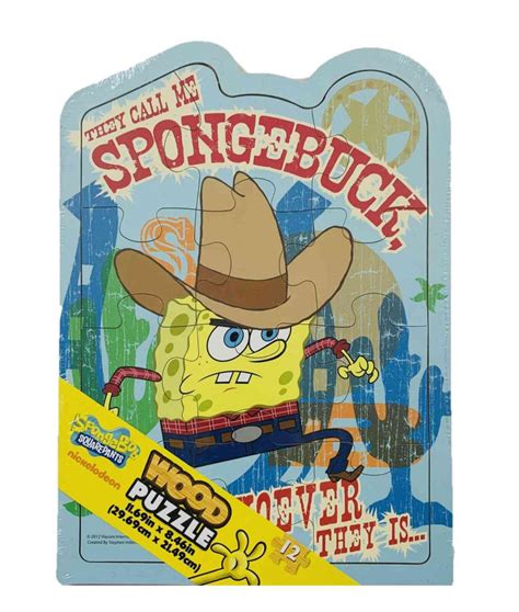 SpongeBob SquarePants 12 Piece Shaped Wood Puzzle ~ They Call Me SpongeBuck | eBay