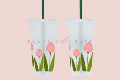 Tulips Spring Floral Oz Cold Cup Tumbler Wrap Svg