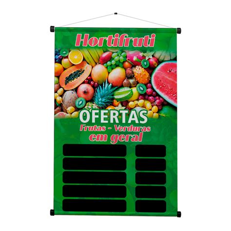 Banner Pronto P Hortifruti Sacolão 60x90cm Cores VivasGráfica Rápida