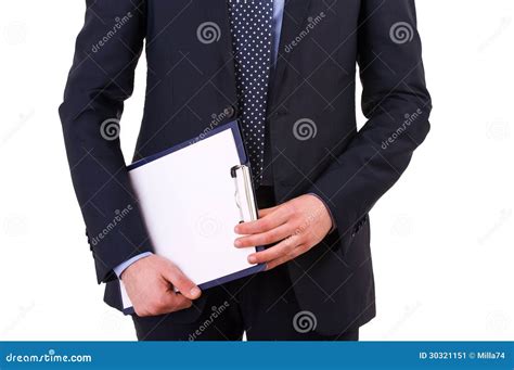 Businessman Holding A Clipboard Stock Image Image Of Businesspeople