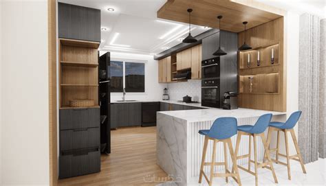 تصميم المطابخ بطريقة عصرية راقية 3d Kitchen Design خمسات