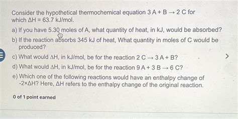 Solved Please Help A E Consider The Hypothetical Thermochemical