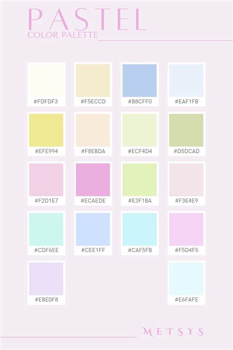 Pastel | Color Palette | Aesthetic Cute Colors | Paint color palettes ...