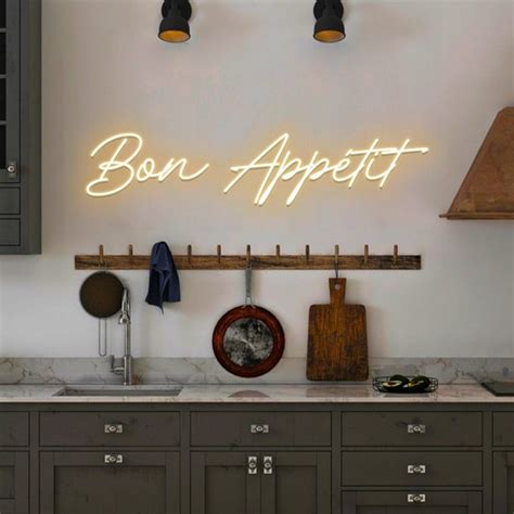 Bon Appetit Neon Light Kitchen French Decor LED Sign Custom Etsy