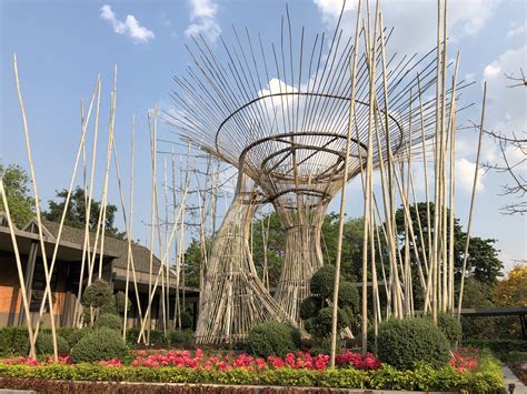 Bamboo Sculpture Lovers in the Forest