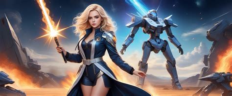 Blonde Mage Amidst Burning Mecha Stable Diffusion Online