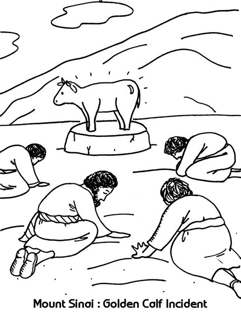 Moses And The Golden Calf Coloring Page Coloring Pages