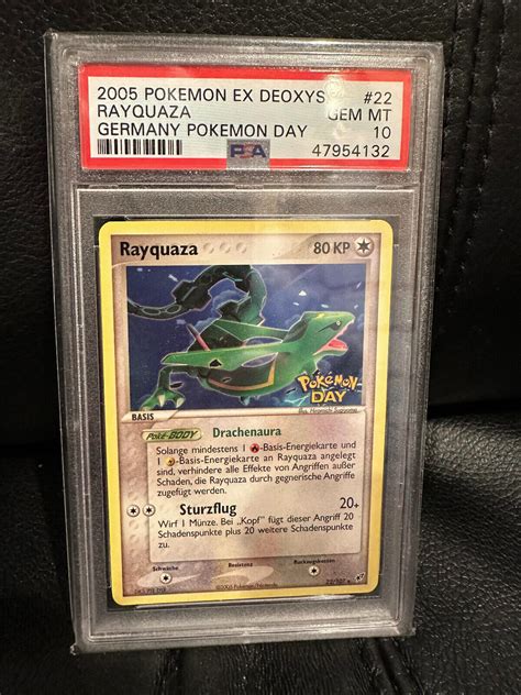 Psa 10 Nonholo Rare Rayquaza Pokemon Card Ex Deoxys 22107 Values Mavin