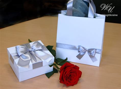 Silver T Box Wedding Box With Satin Bow White And Etsy