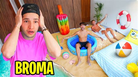 Construi Una Playa En El Cuarto De Mi Amigo Broma Pesada Youtube