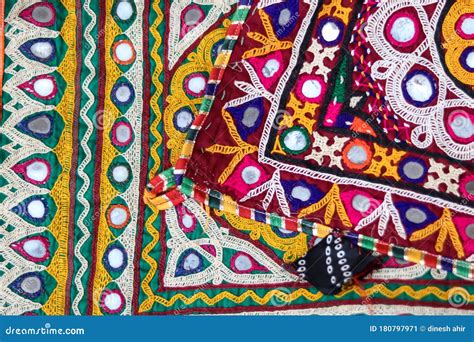 Ahir Tribe Traditional And Multi Colors Homemade Embroidery Arts Close