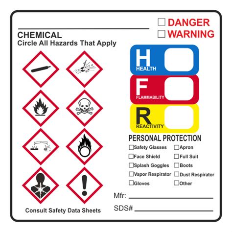 Hmis Safety Labels Chemical Storage Safety Labels Safety Signs And