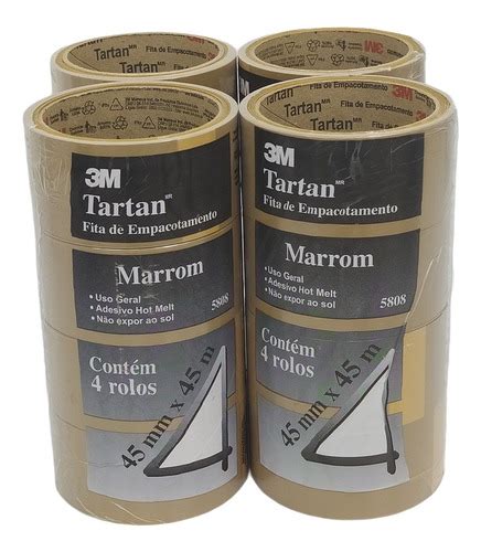 3m Fita 5808 Marron 45mmx45m Adesiva Bopp Tartan Kit 16 Frete grátis