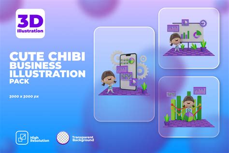 Premium Cute Chibi Business Character 3d Illustration Pack From People