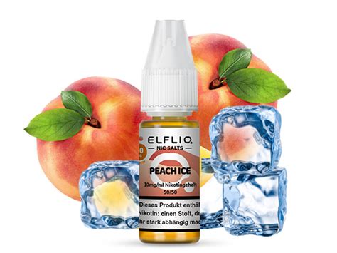 Elfbar Elfliq Eliquid Liquids Ezigarette 10mg 10ml Peach Ice Pfirsich