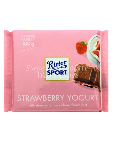 Ritter Sport Milk Chocolate Strawberry Yogurt 100g Sweet Chocolate