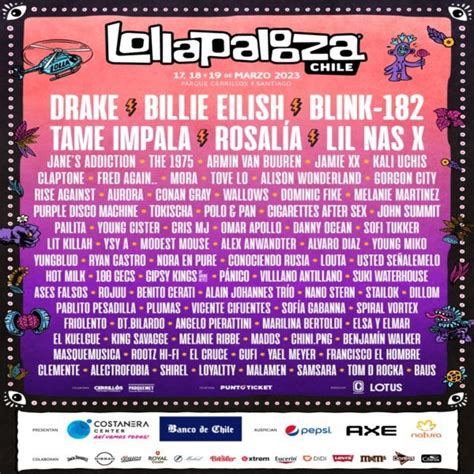 Lollapalooza Chile Announces 2023 Lineup Featuring Blink 182 Drake