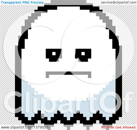 Clipart of a Serious Ghost in 8 Bit Style - Royalty Free Vector ...